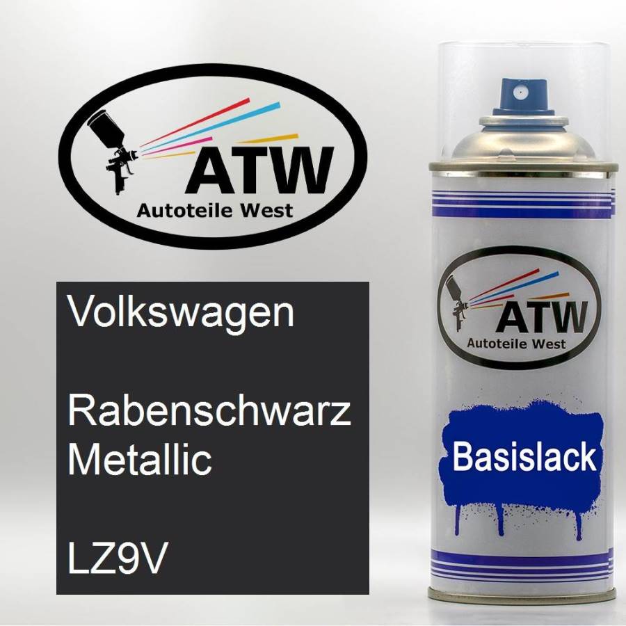 Volkswagen, Rabenschwarz Metallic, LZ9V: 400ml Sprühdose, von ATW Autoteile West.